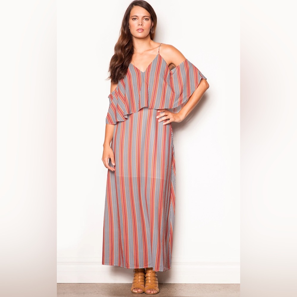 Pink martini, mad Maxi dress Rust Black Size L EUC